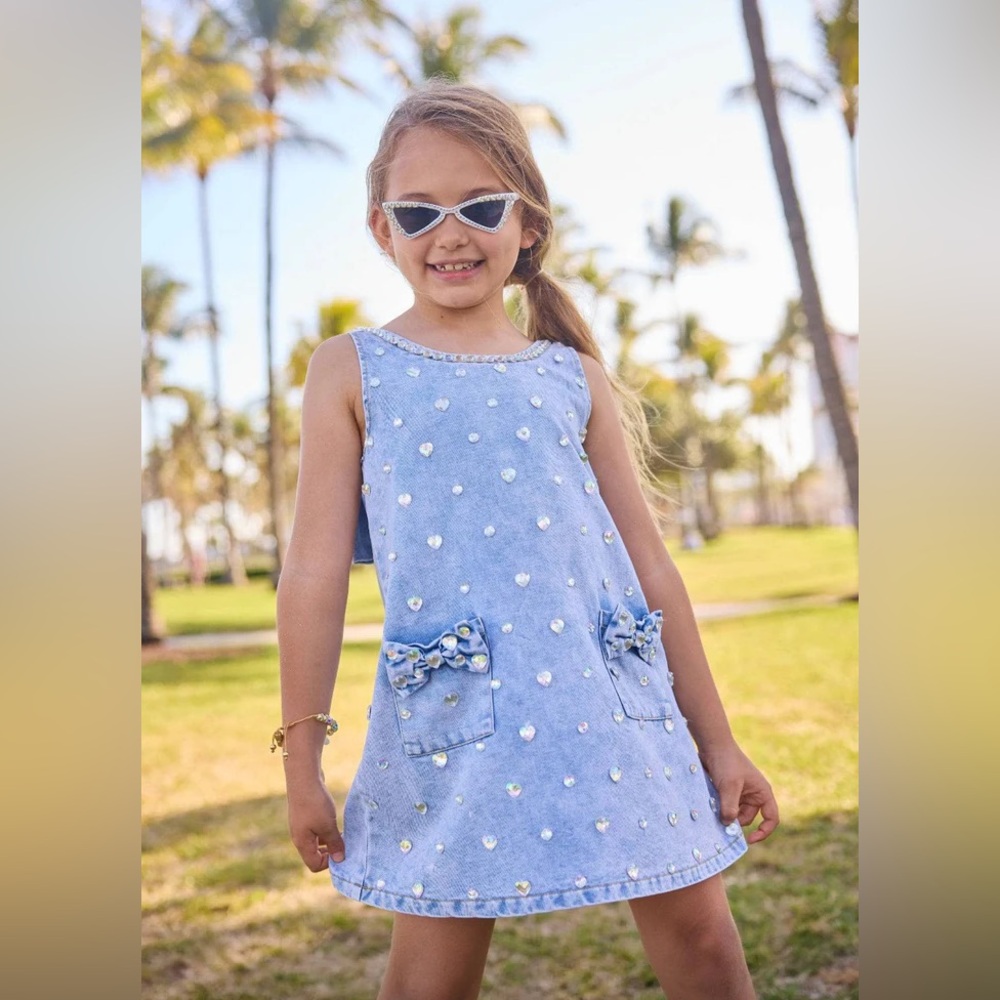 Lola The Boys crystal heart Bow design Kids Formal Dress 10